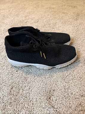 Men's Nike Jordan Black Knit Slip-On Sneakers with White Sole